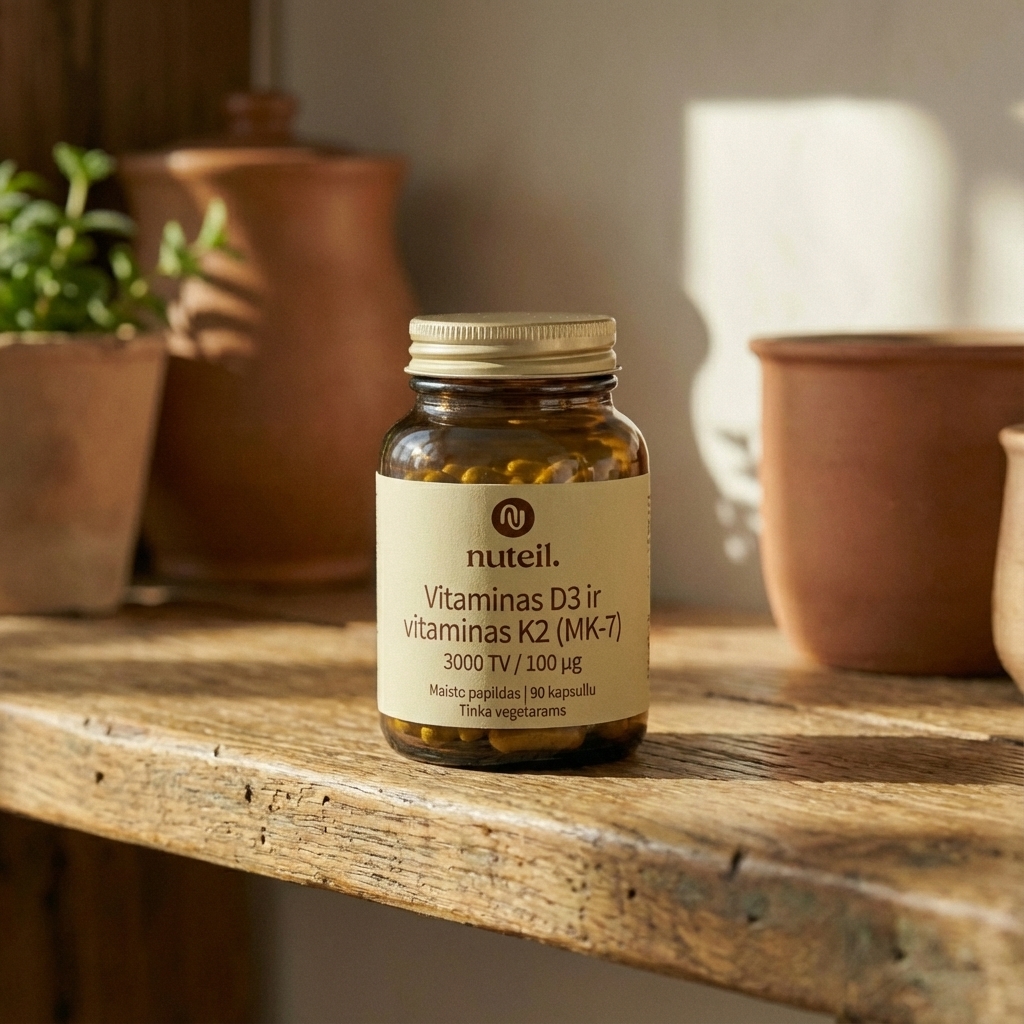 Vitaminas D3 ir Vitaminas K2 (MK-7)